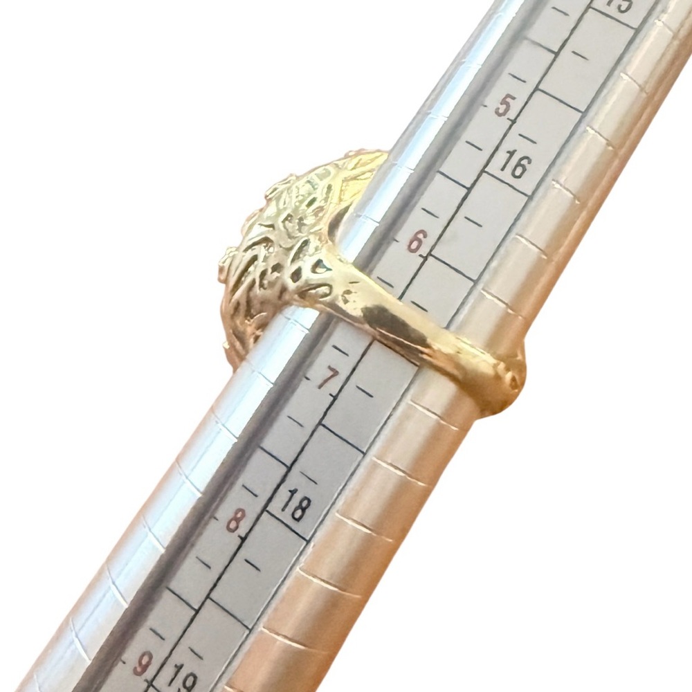 1990’s Vintage Silver Statement Ring W/ Ruby Red … - image 4